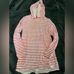 Lands End girls striped swimsuit coverup